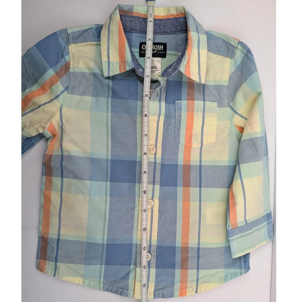 OshKosh B'gosh Boys Plaid Button Down Shirt and Bodysuit‎ Bundle 18M 3-Piece Set